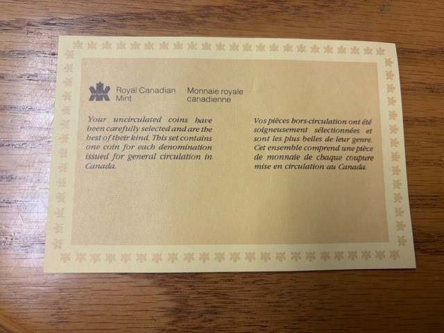 1985 UNCIRCULATED Canadian proof like coin set