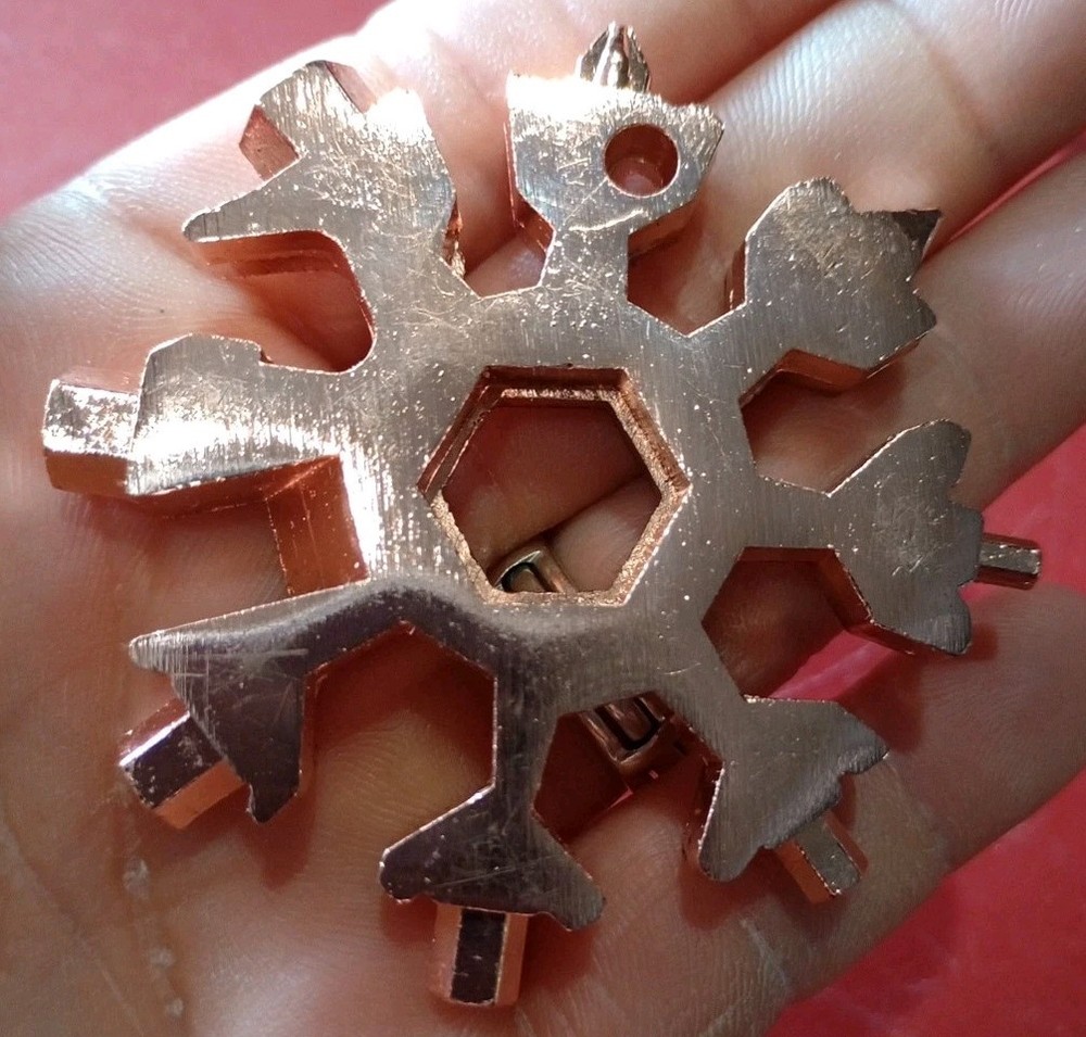 Snowflake Multi-Tool Screwdriver Gadget Rose Gold Colored