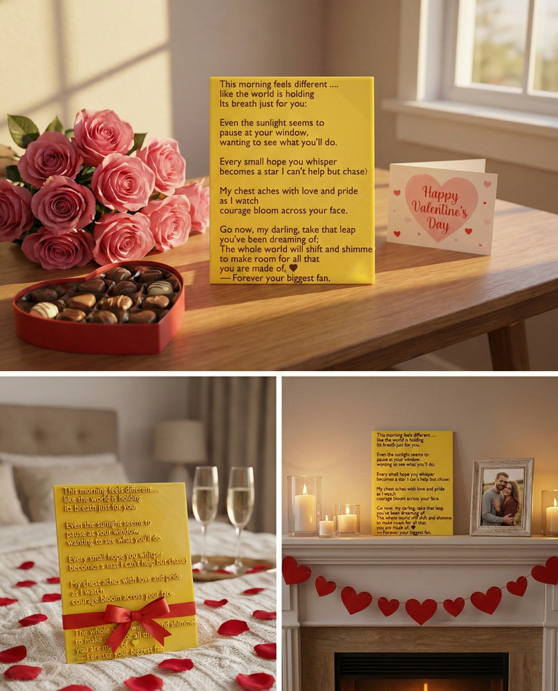 Customized 3D Printed Valentine’s Day Card – Personalized Name & Message, Any Sh