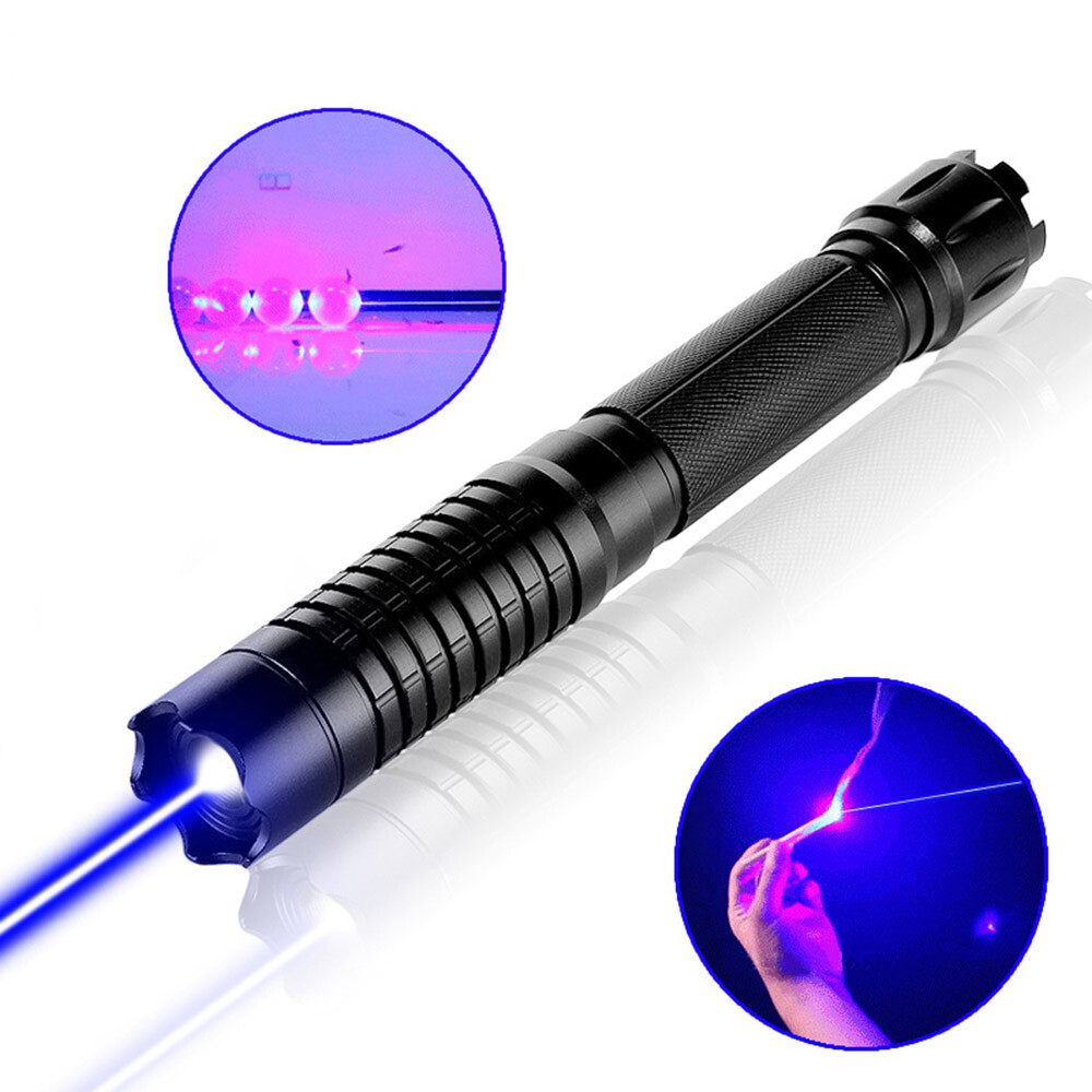 LMM6B 450nm Adjustable Focus Blue Laser Pointer Visible Beam Light & AL Case