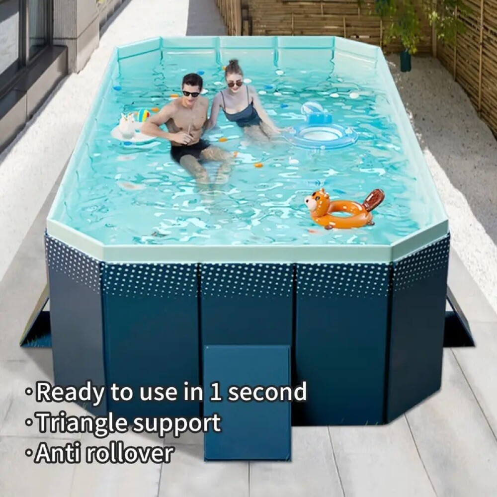 1.6 Meters Inflatable Pool w Foldable Storage & Large Water Injection Capacity