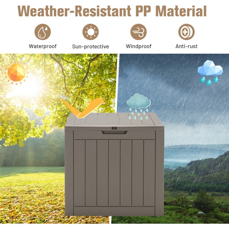 30 Gallon Outdoor Storage Organizer Deck Box Seating Container With Lockable Lid