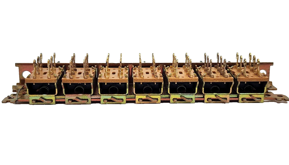 Vintage Switchcraft 7 Slide Pushbutton Switch Assembly - Panel Mount -