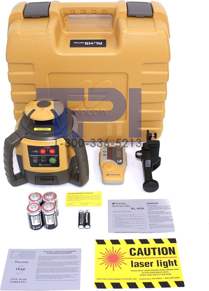 Topcon RL-H5A Laser Leveling Kit with Sensor & Case - Easy, Durable, Reliable