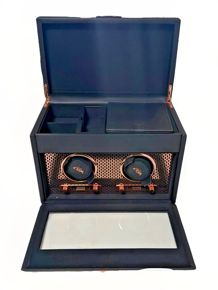 WOLF Axis Double Watch Winder with Storage - Copper - 469316 - Read