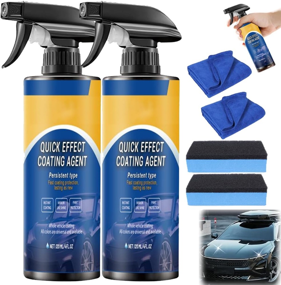 2PCS Car Coating Spray, Quick Effect Agent, 4 Fl Oz (Pack of 2)