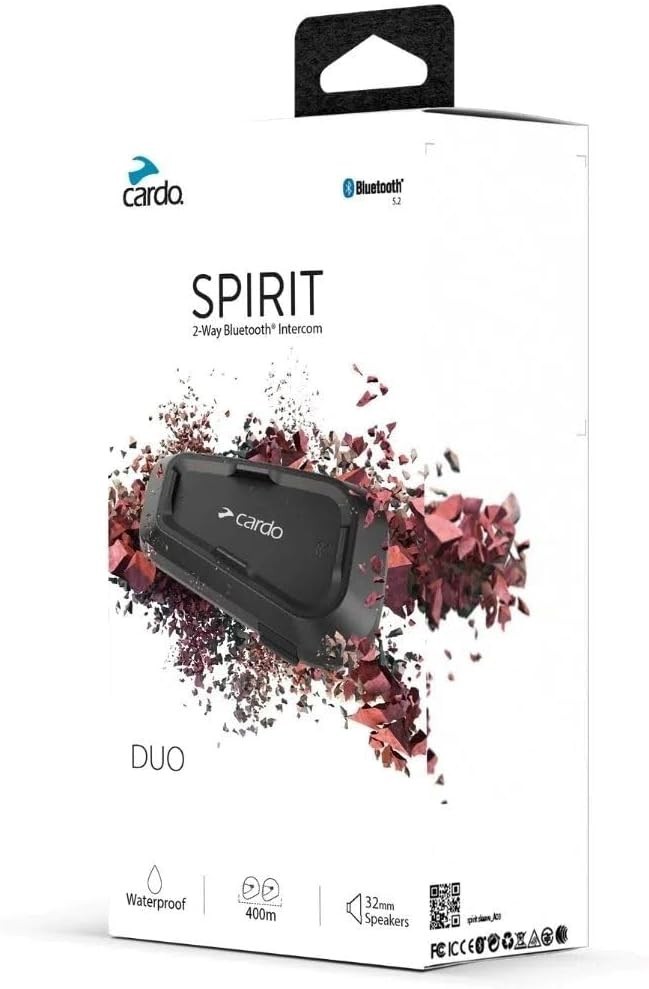 Systems Spirit Motorcycle Bluetooth Communication Headset, 2-Way Bluetooth, T...
