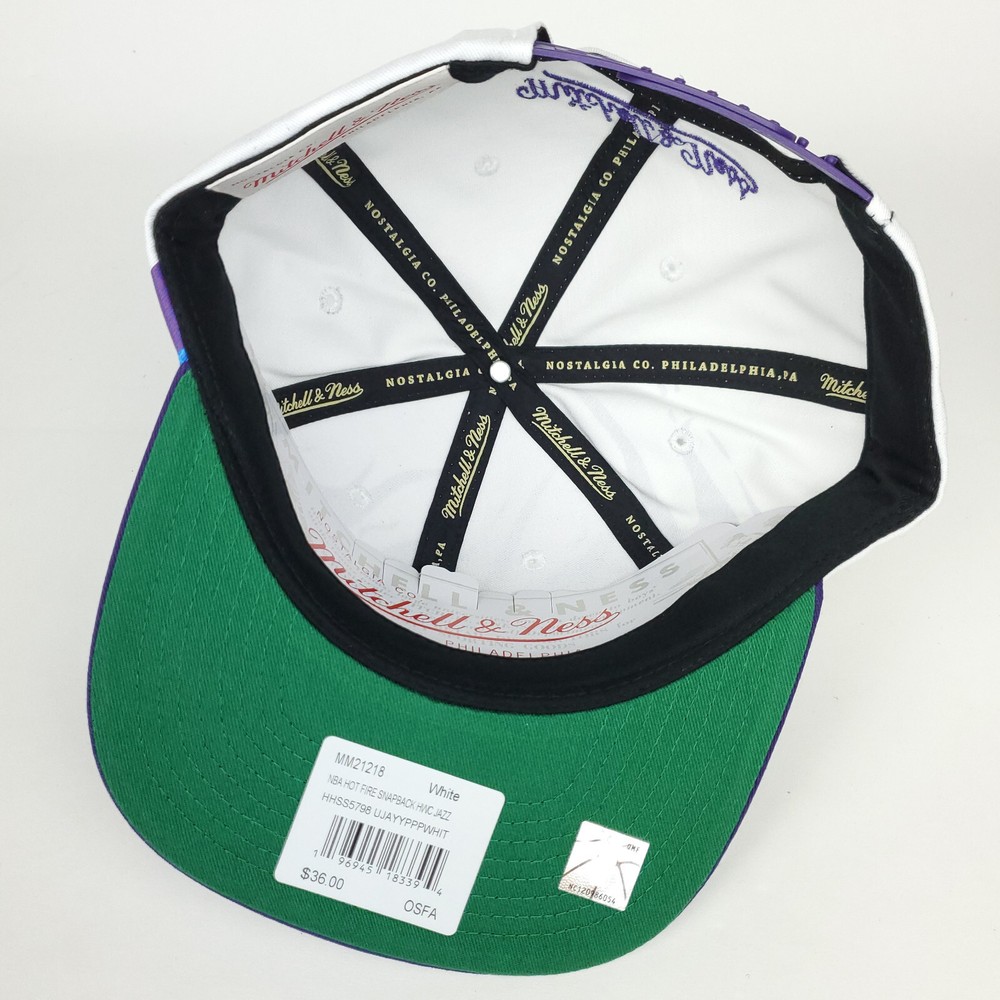Utah Jazz Mitchell & Ness Snapback Cap Hat 3D Logo Gradient Flame Art NWT