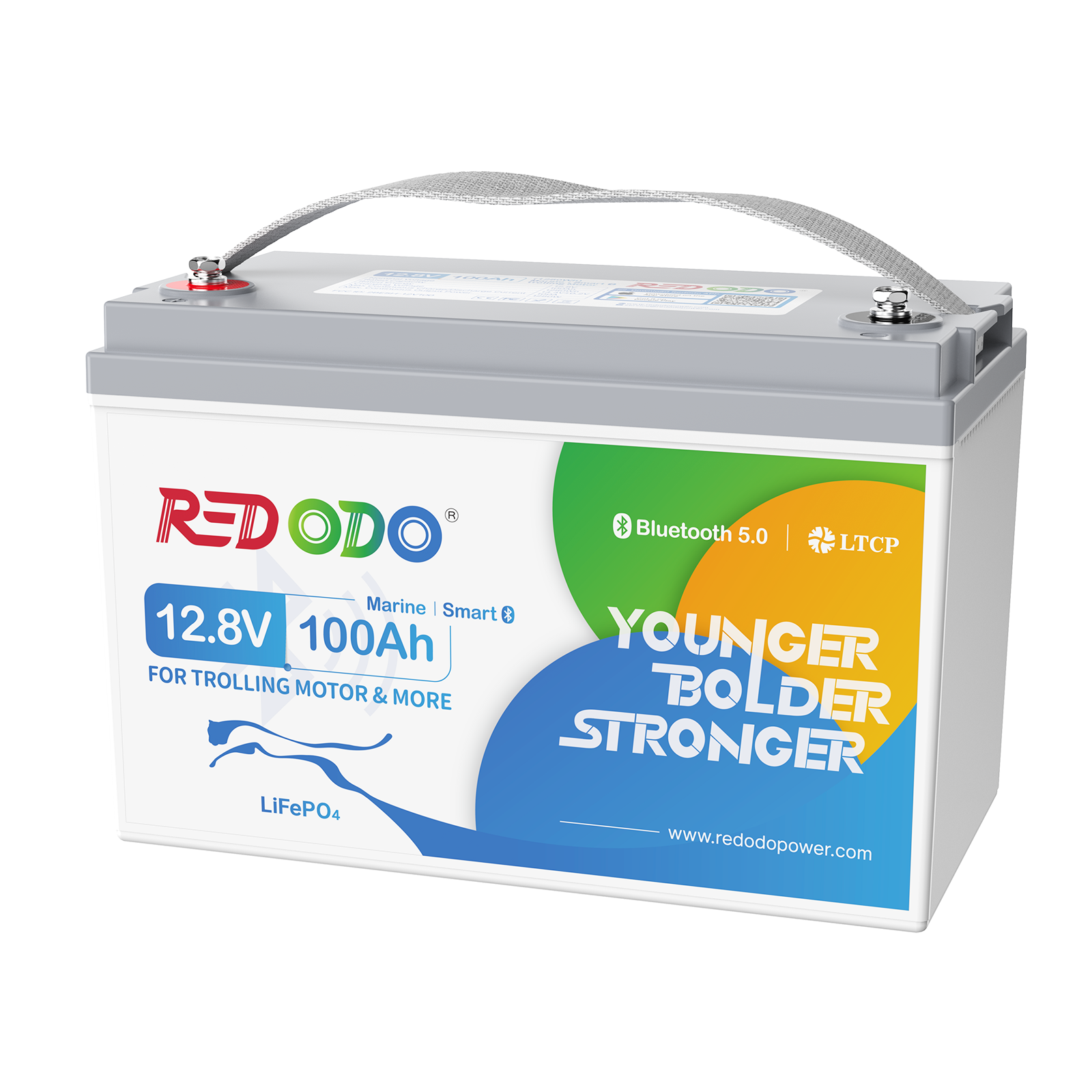 12V 100Ah Bluetooth LiFePO4 Lithium Battery App Real Time Monitoring for RV Boat