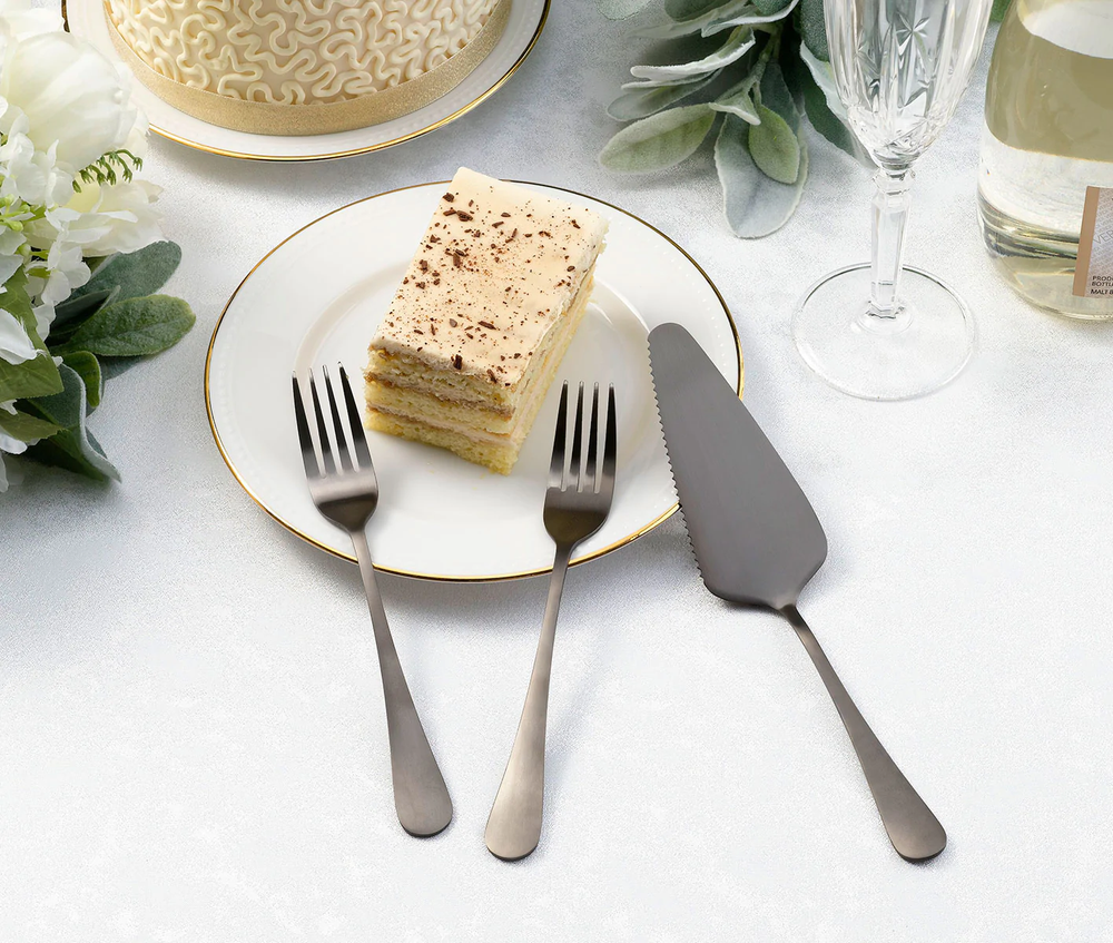 Black Wedding Cake Server Set