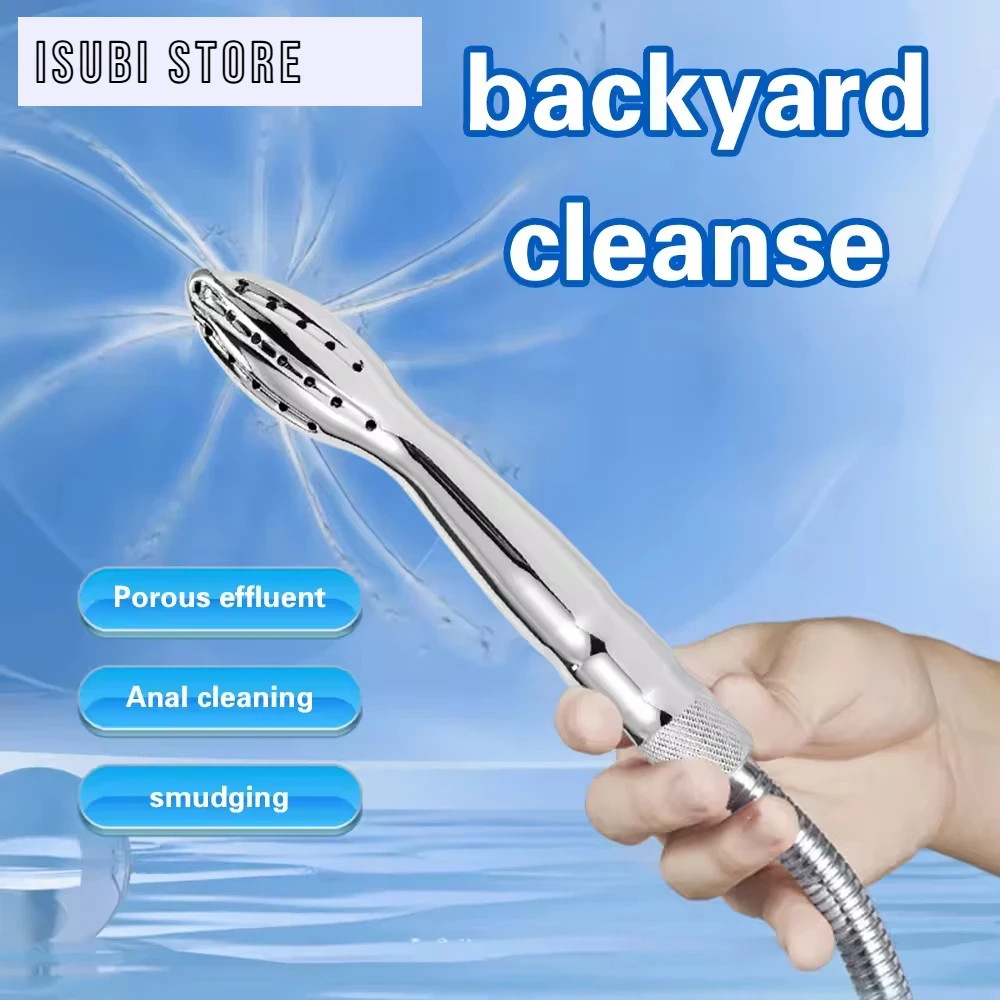 Men Shower Enema System Vaginal Anal Cleaner Tube Wash Metal Colon Douche Nozzle