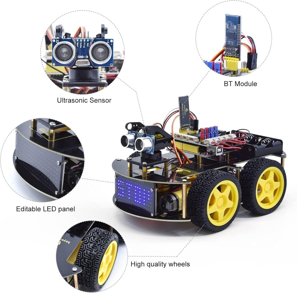STEM Educational Smart Car Robot DIY Kit for Arduino R3 - Coding Skills Enhancer