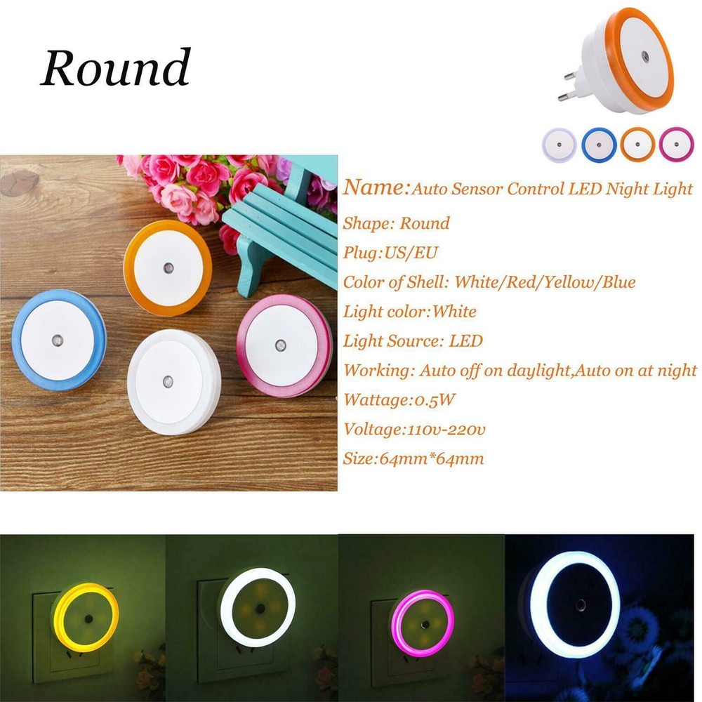 Light Sensor LED Night Light Cute Stars Control 110V 220V Eu Us Uk Sensor