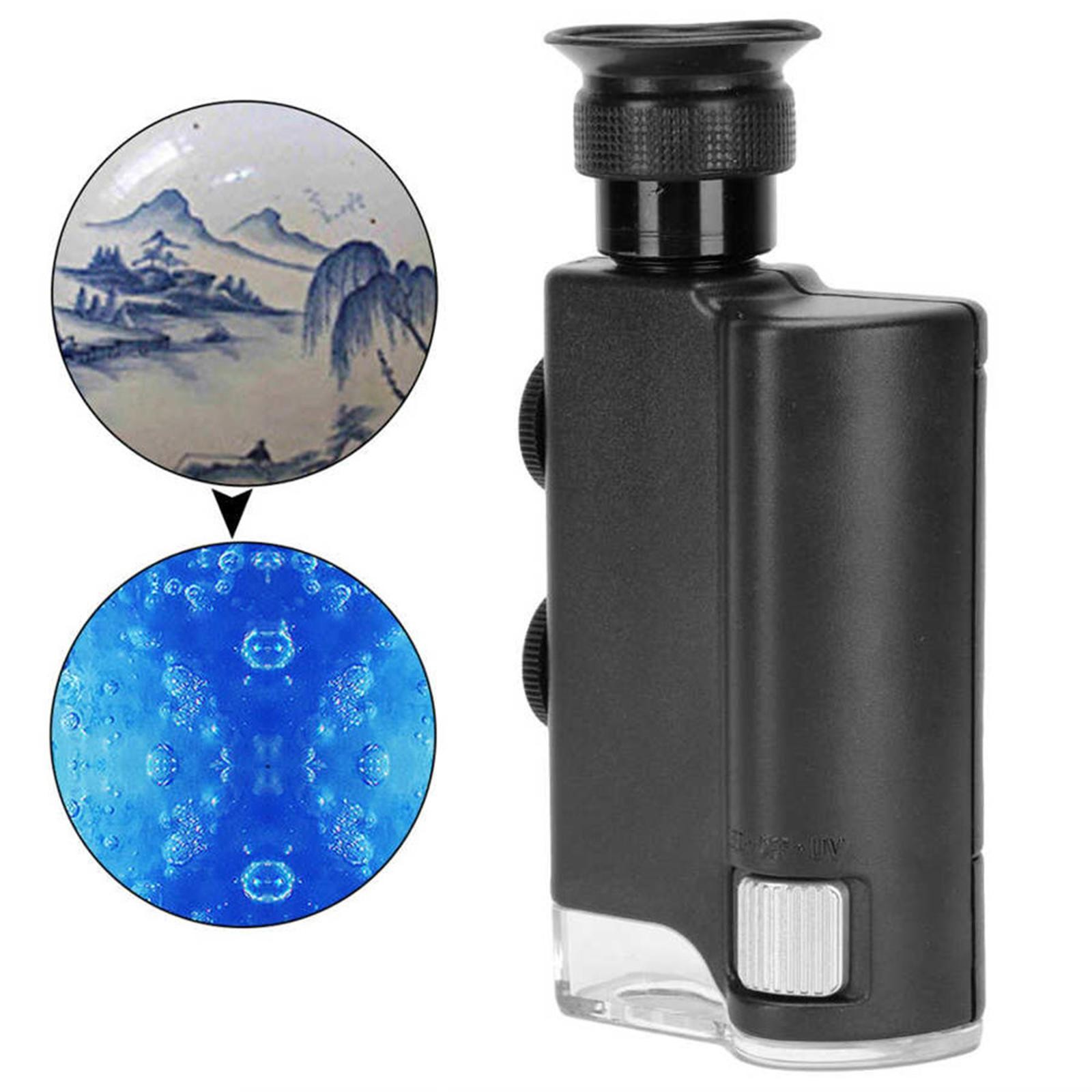 200-240X LED Light Loupe Jewelry Identification Magnifying Glass Optical Lens