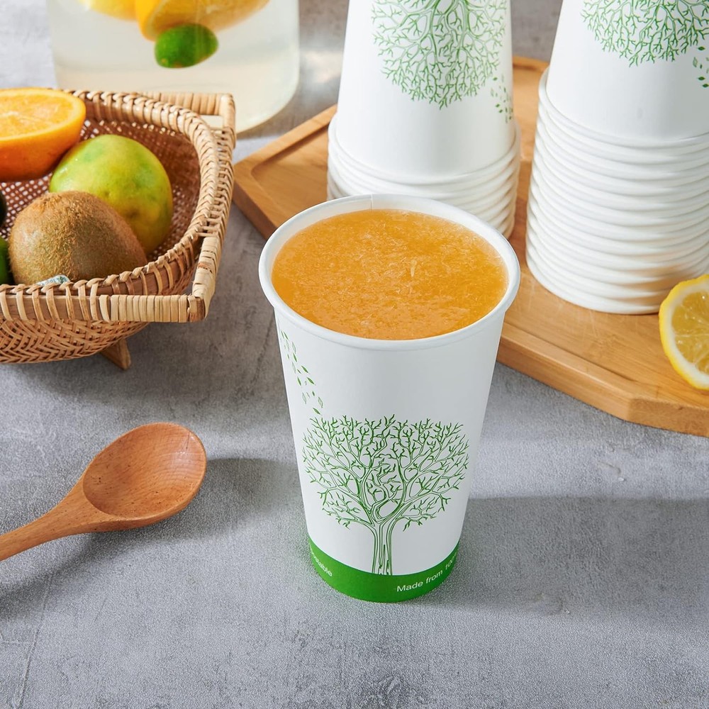210 Count 16 Oz Compostable Cups Biodegradable Disposable Paper Cups with PLA