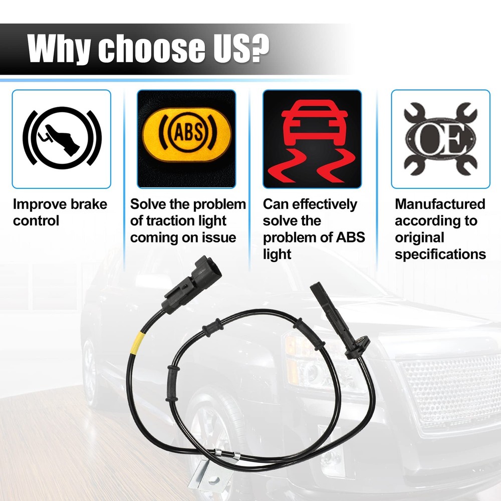 Car ABS Wheel Speed Sensor Front Left Wheel ABS Brake Sensor w/Harness for Ch...
