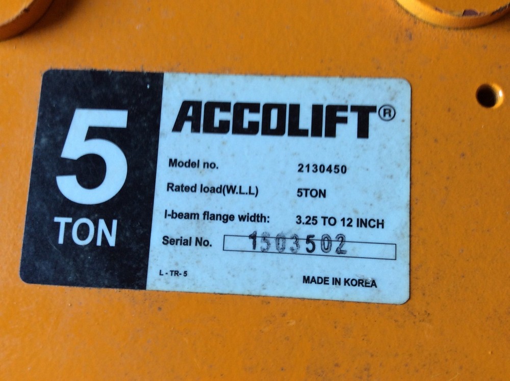 ACCOLIFT 5 TON Model no. 2130450