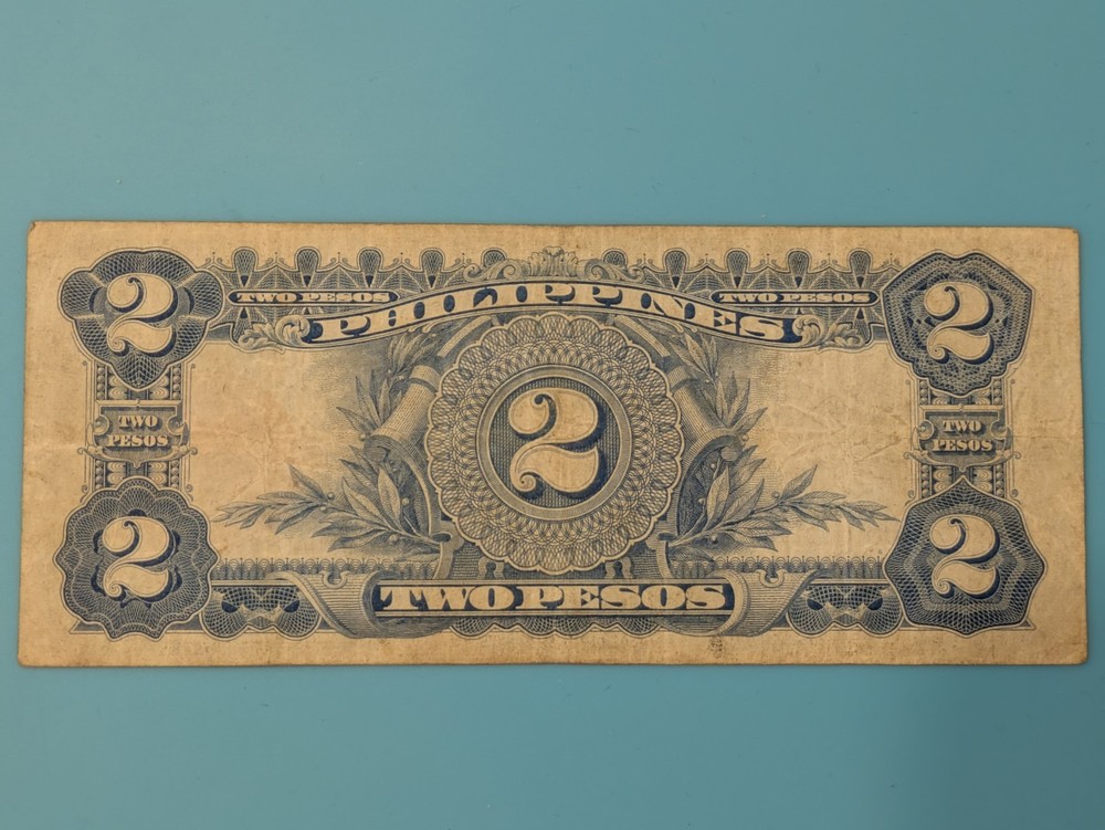1936 2 Peso Philippines. Better Grade Note