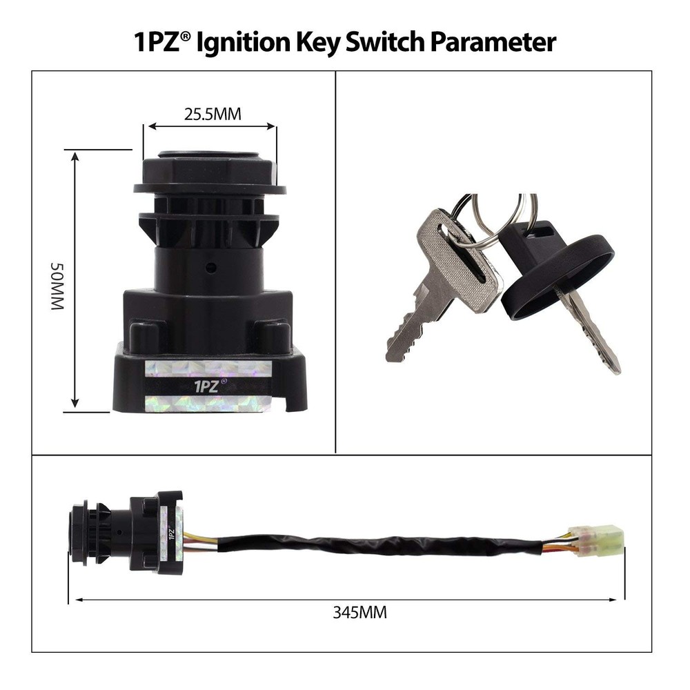 Ignition Key Switch Fits Multiple Suzuki King Quad ATV Models