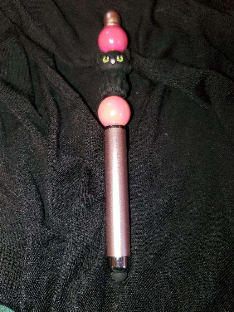 Beaded Stylus Hand made Black Cat