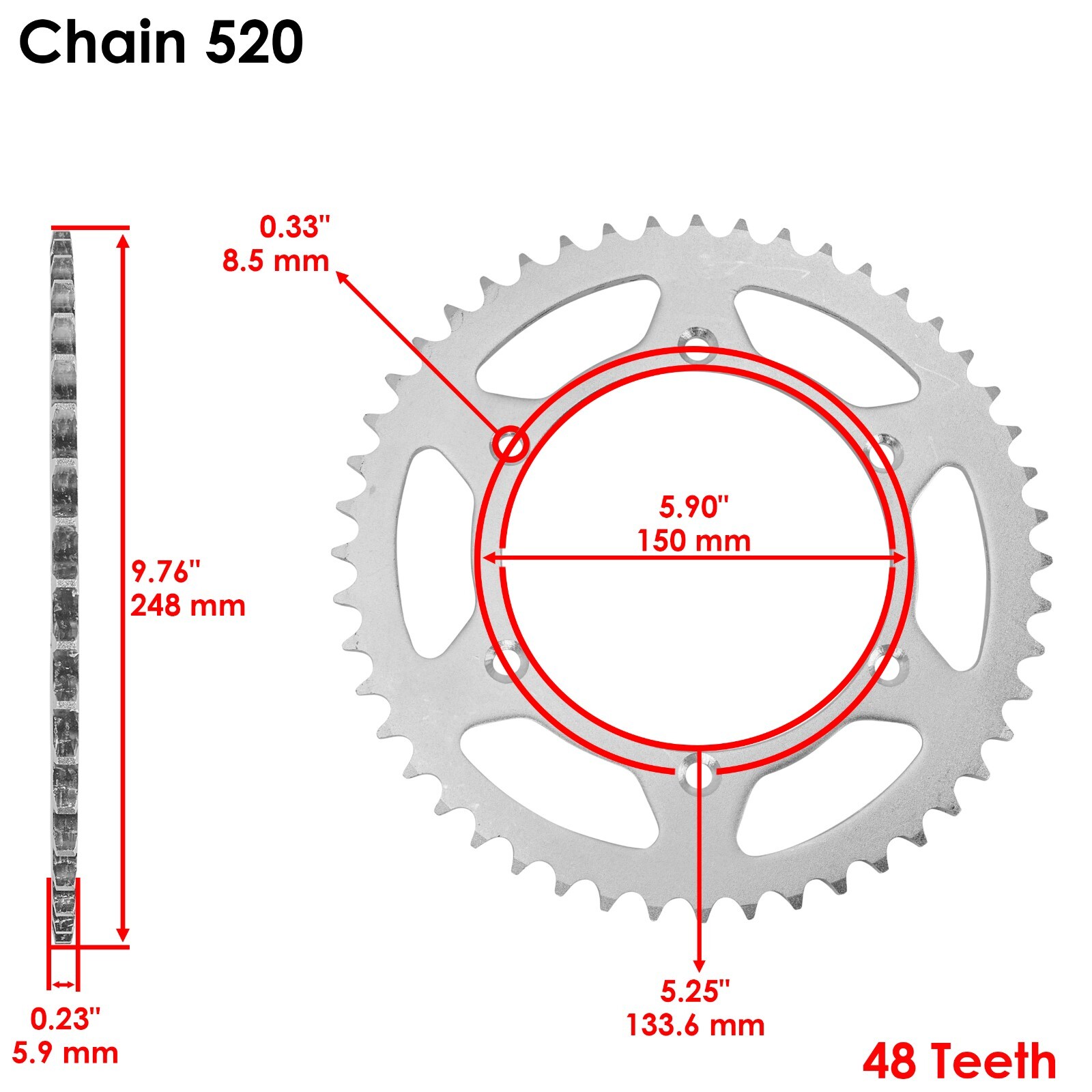 Black Drive Chain And Sprocket Kit for Kawasaki KX250F 2006 2007 2008 2009-2018