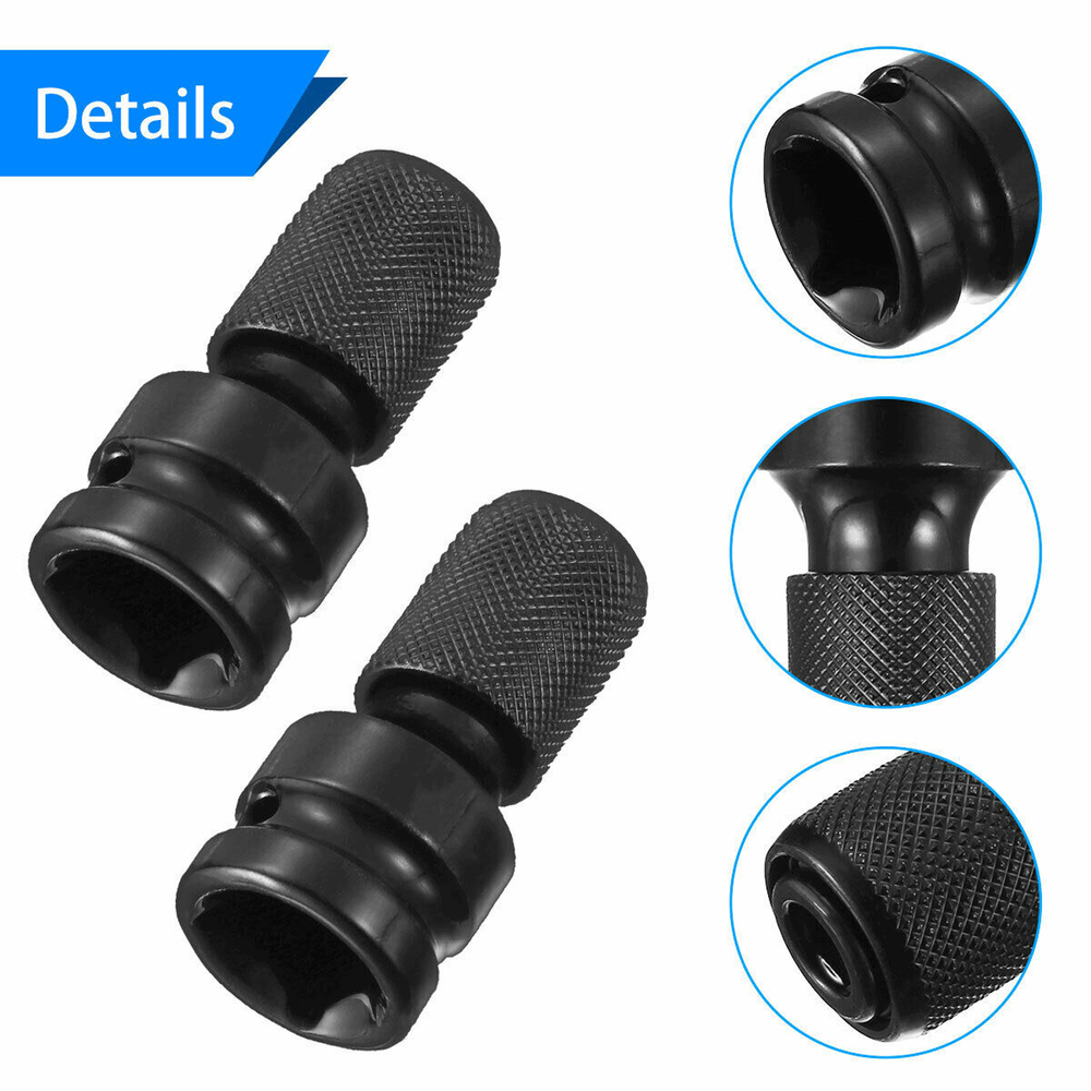 2Pcs 1/2" Drive To 1/4" Socket Adapter for IMPACT WRENCH Hex Drill Chuck Convert