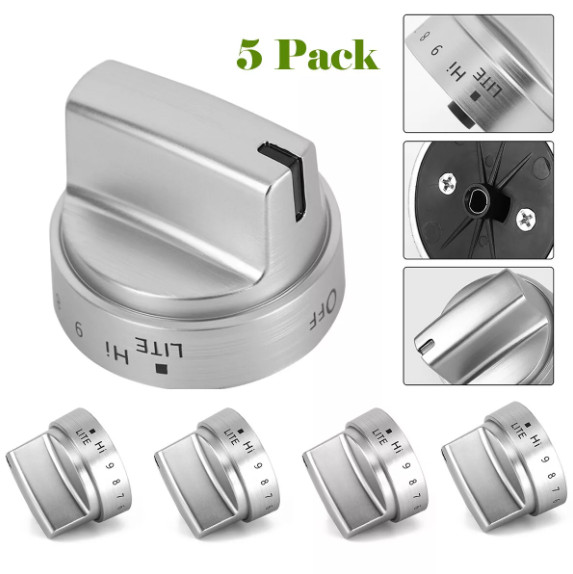 GE JGB660SEJ4SS Gas Range Oven Burner Knobs (5 Pack)