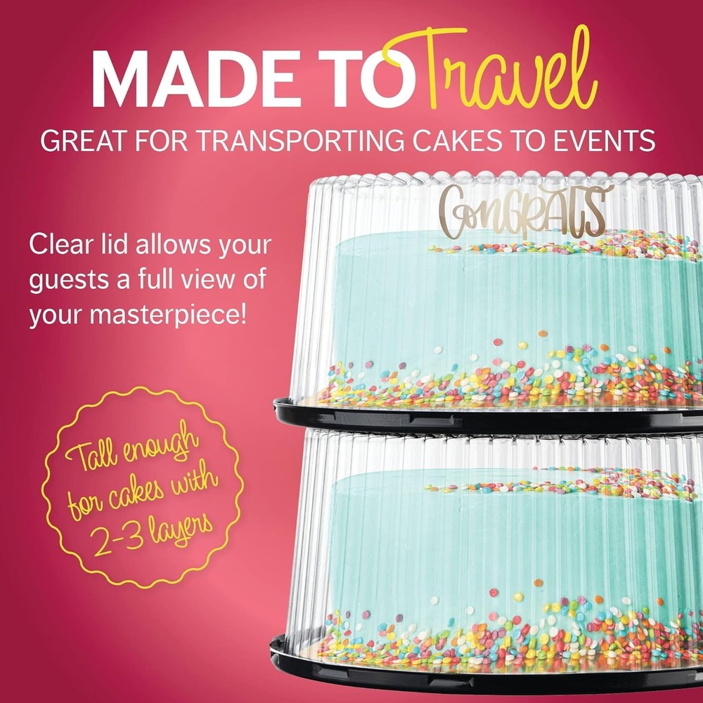 High-Dome Disposable Cake Boxes for 2-3 Layer Cakes - Durable Transport Solution