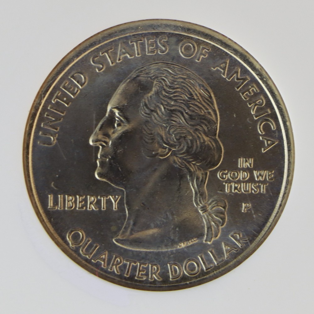 2000 Massachusetts State Quarter Partial Collar NGC MS65