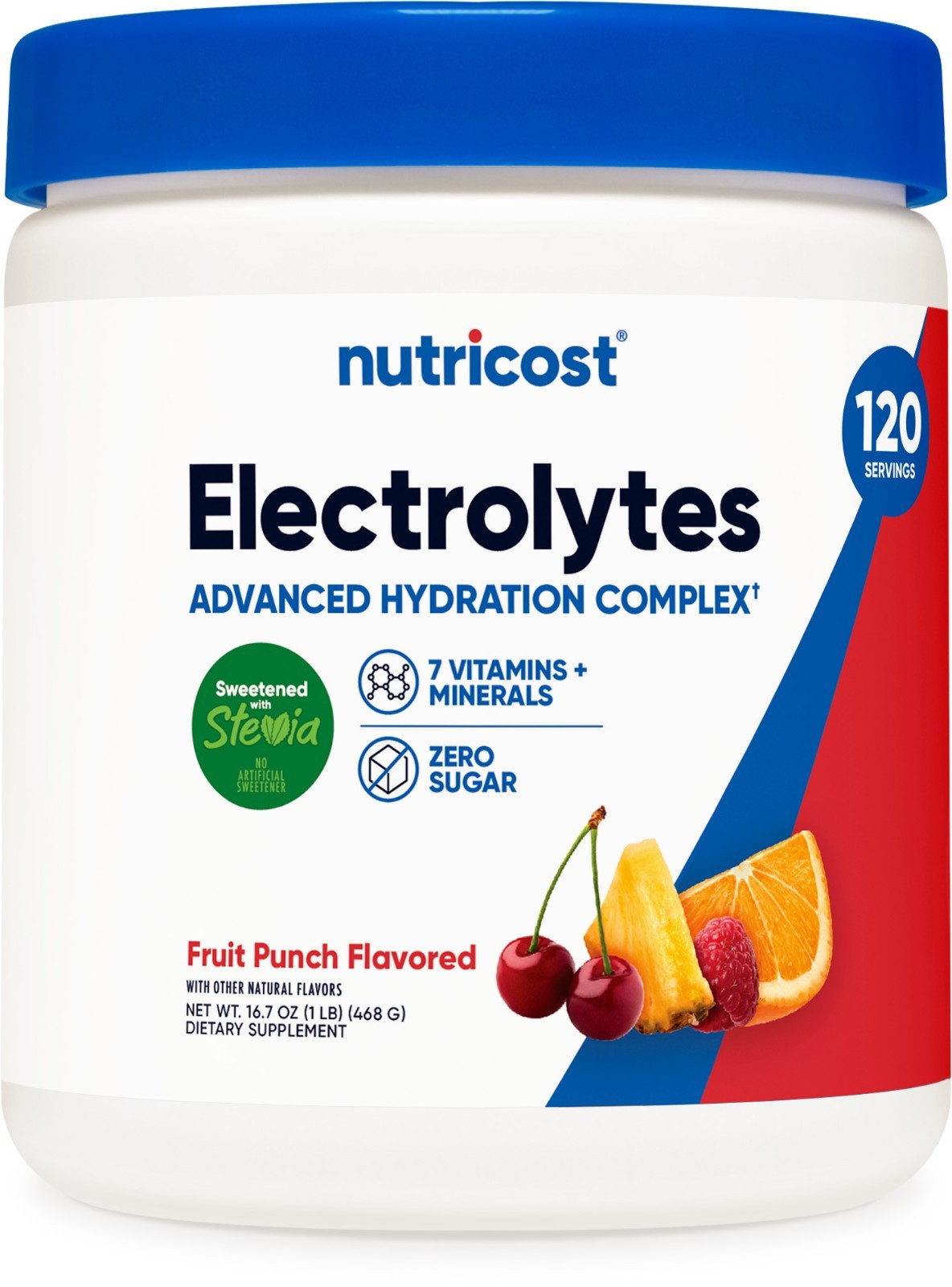 Nutricost Electrolyte Complex Drink Mix Powder (Fruit Punch) 120 Servings