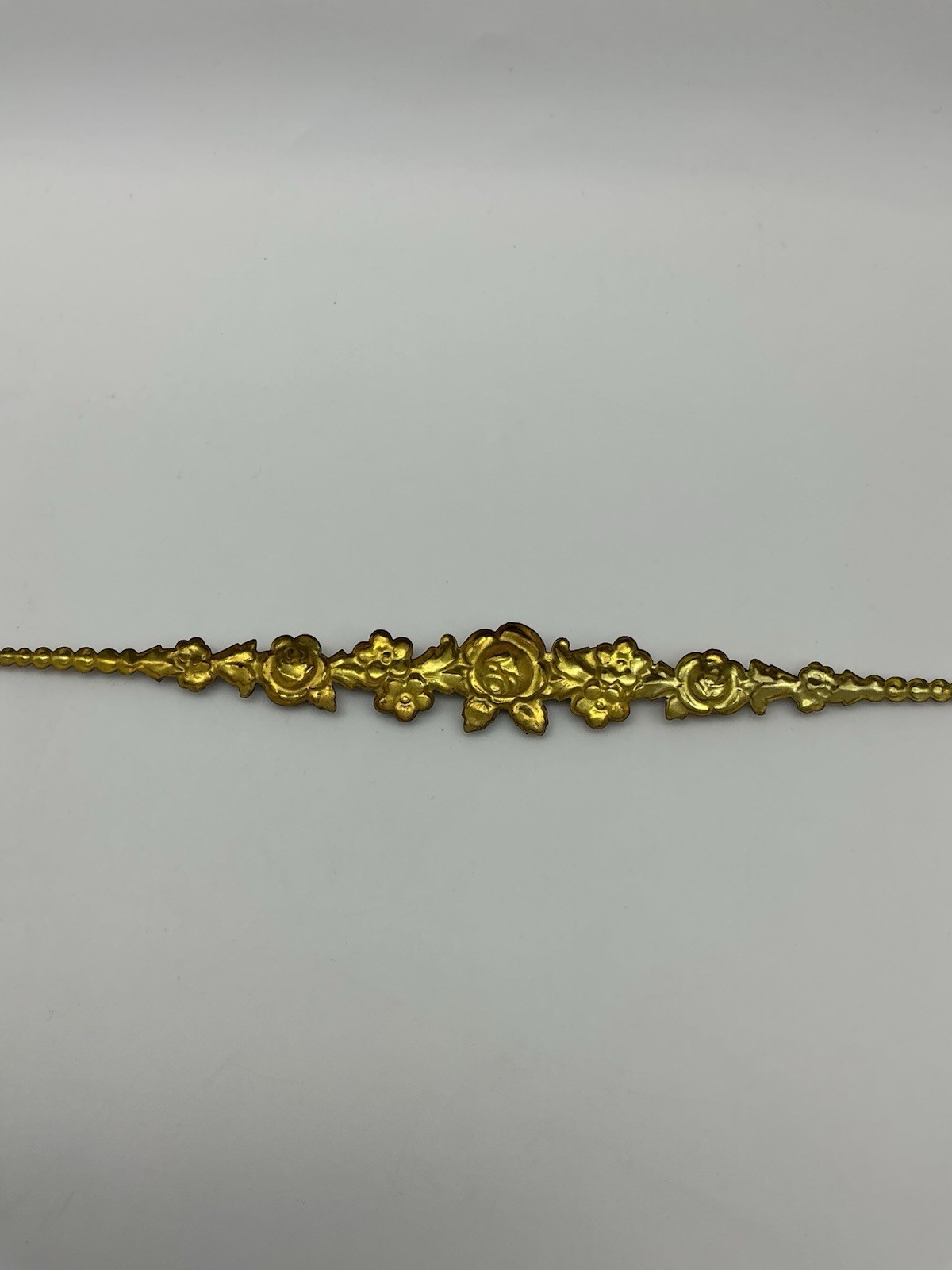 Brass Single Floral Accent Trim Piece 8 Inches Pliable