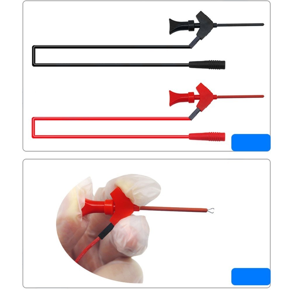 Compact Multimeter Test Hooks with 10 Inch Leads for IC Testing and Repairs