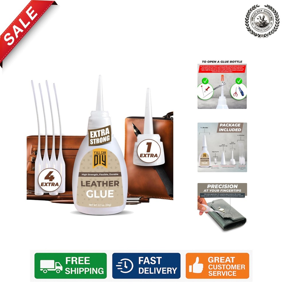 Heavy Duty Waterproof Leather Glue - Super Strong Adhesive for Purses & Sofas