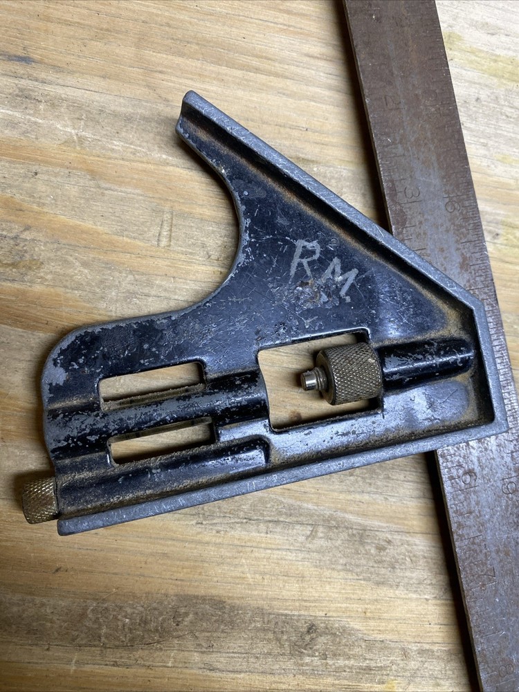 Vintage Stanley 122A Combination Square w/ Bubble Level