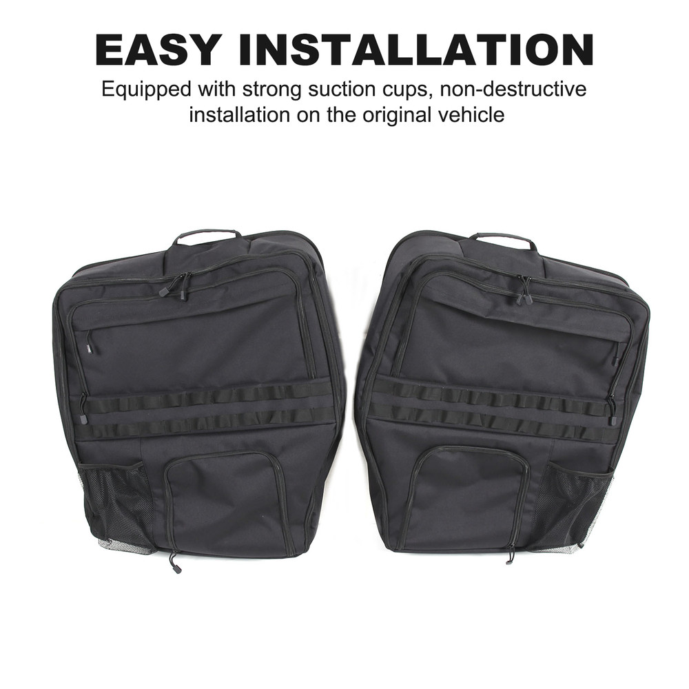 Black Tailgate Interior Window Upper Storage Bag Folding For Benz Sprinter 09-18