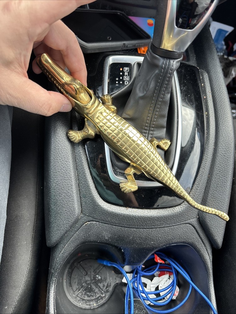 Vintage Crocodile Alligator Caiman Table Brass Nut & Shell Cracker