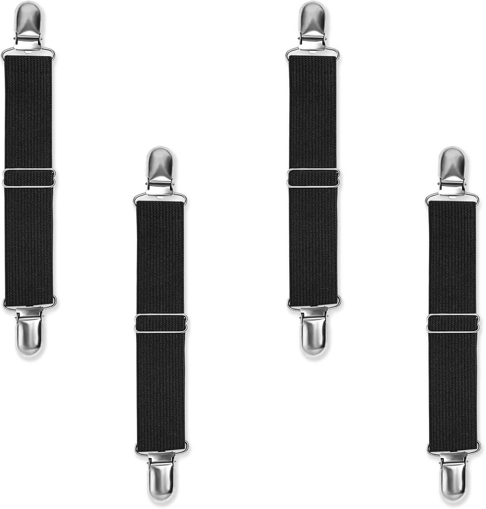 Adjustable Boot Straps Pant Stirrups Clips Large, Black