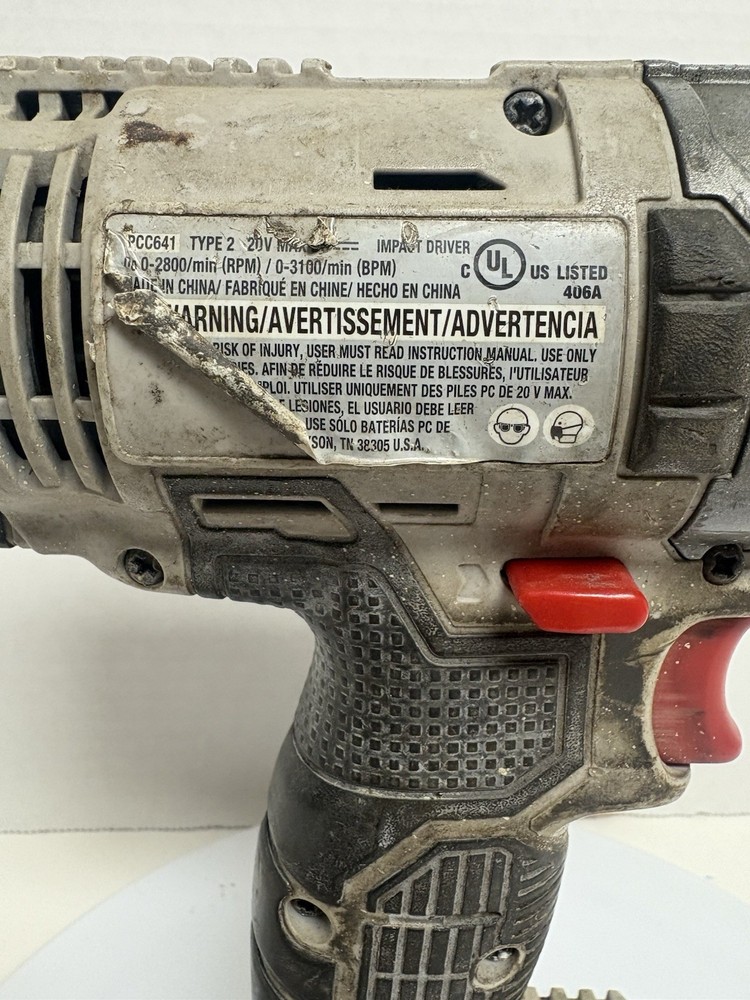 Porter Cable PCC641 20V Cordless Impact Driver Bare Tool Only.