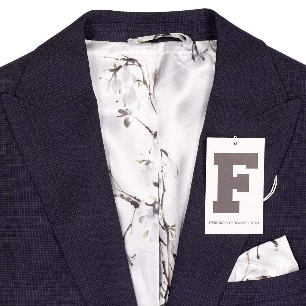 French Connection Navy Check Suit Jacket