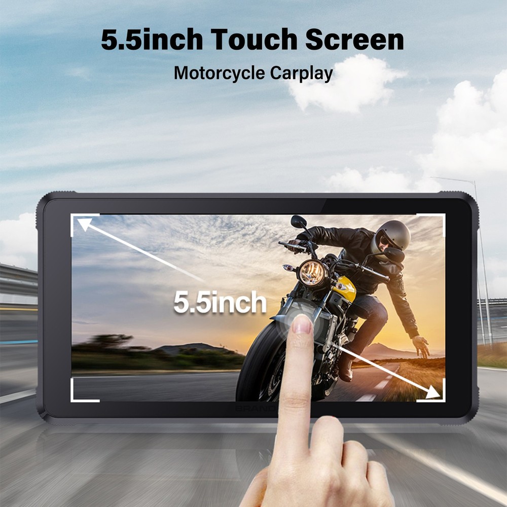 5.5" Motorcycle GPS Navigation Touch Screen Wireless CarPlay Android Auto Cam