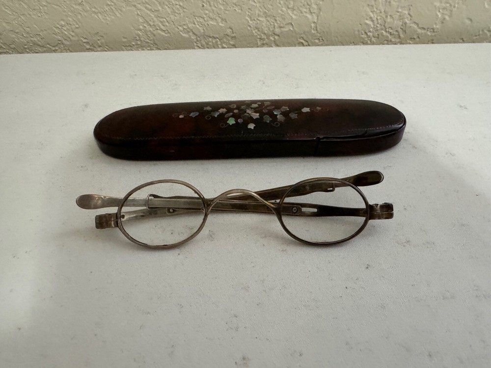 Antique E Solomons Birmingham Silver Spectacles / Glasses Hallmarked w/ Case
