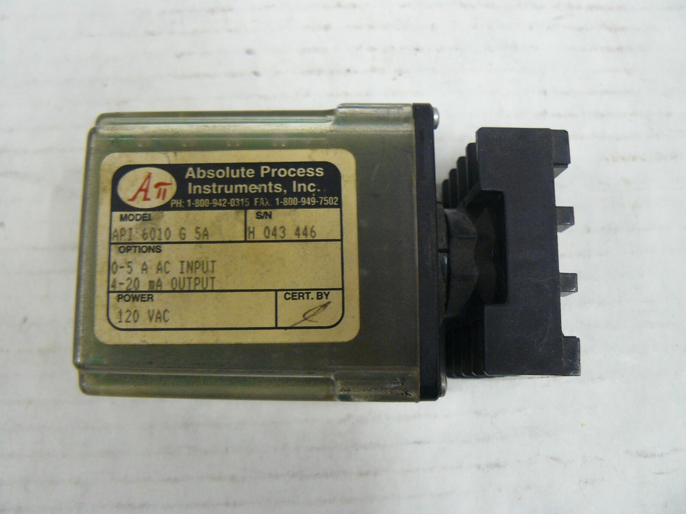 ABSOLUTE PROCESS INSTRUMENTS API-6010-G-5A ACDC TRANSMITTER PLUG-IN 115 VAC