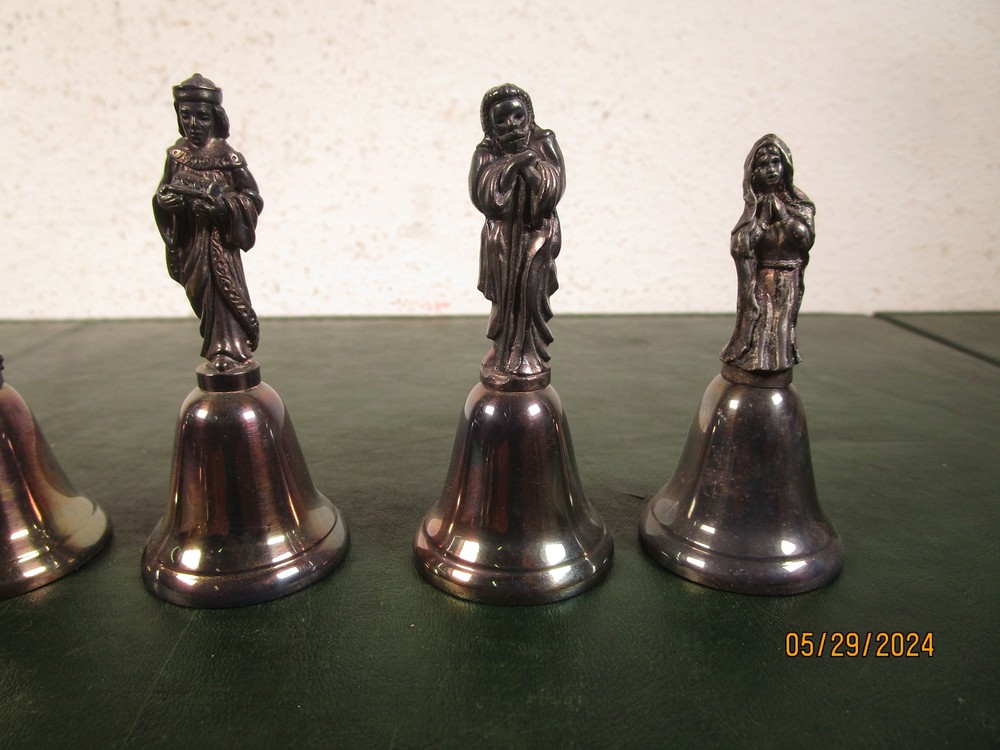 10 Silverplated Religious Bells 3"