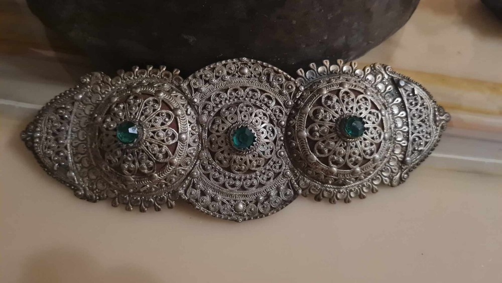 Antique silver Balkan Ottoman belt buckle