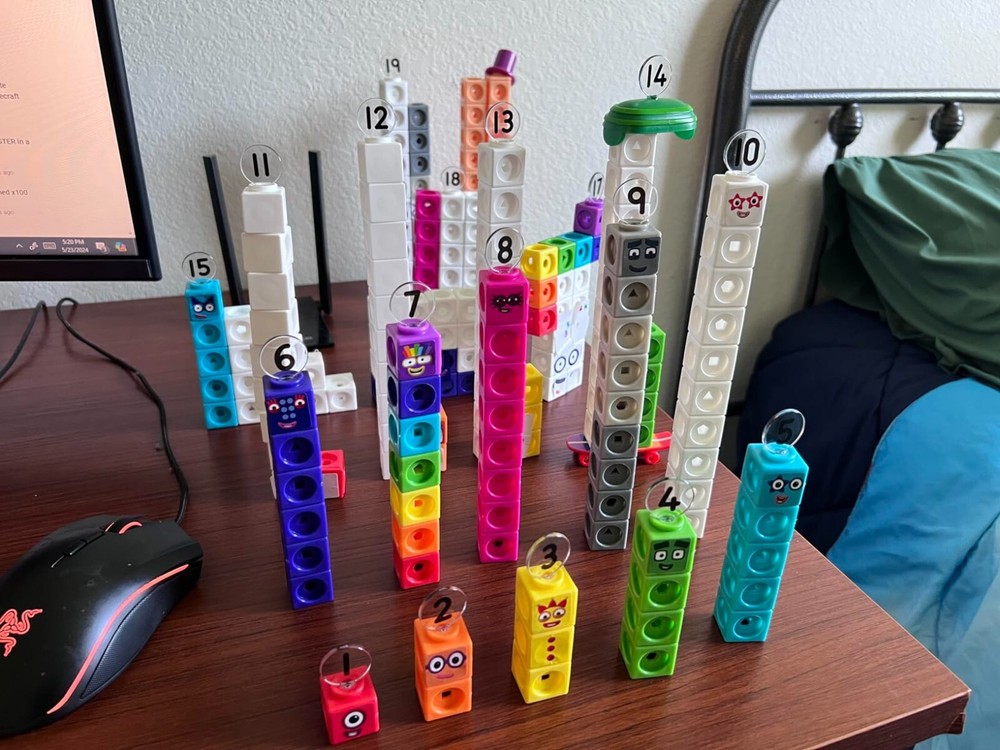 MathLink Cubes Numberblocks 1-10 Activity Set 30 Preschool Learning Counting Kit