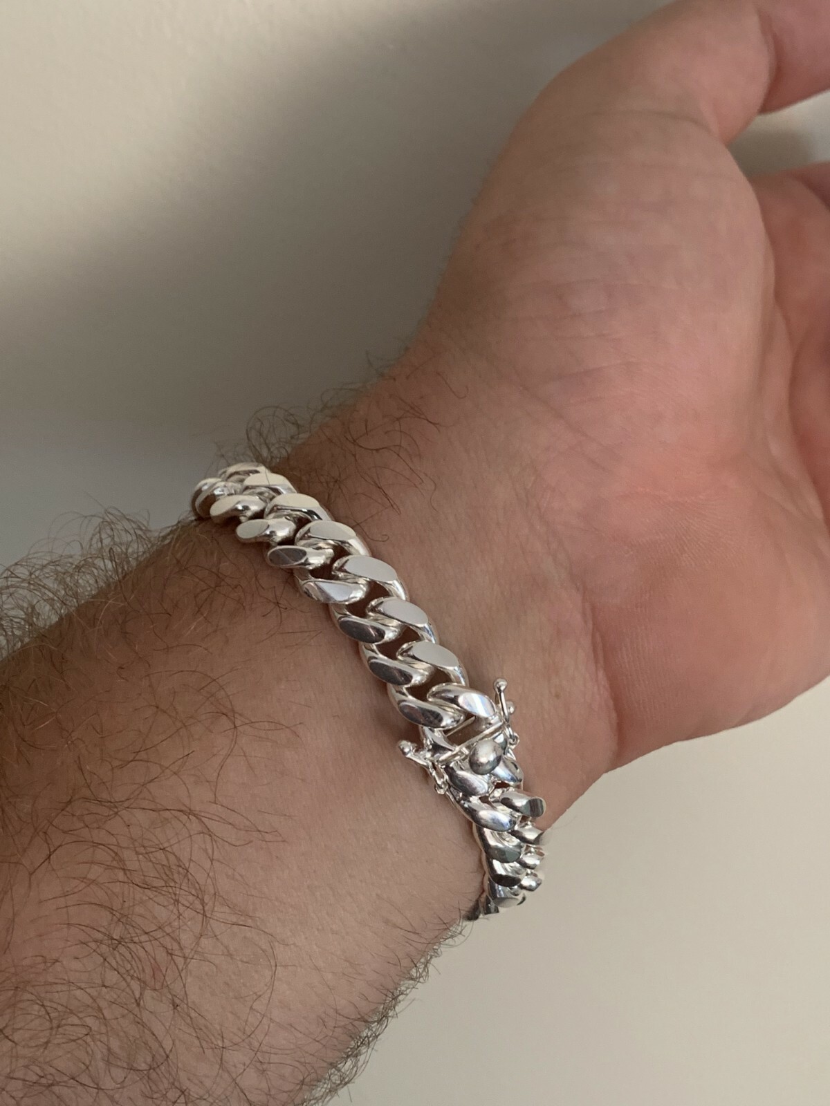 Real Miami Cuban Link Chain Or Bracelet Solid 925 Sterling Silver Box Lock ITALY