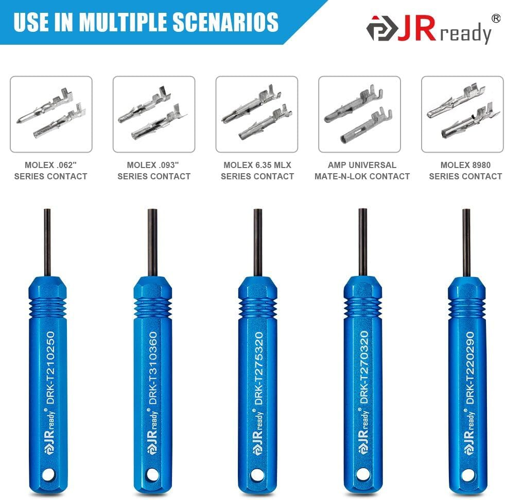 Jrready ST5228 Extractor Tools,Removal Tools Kit for JST/AMP .062" /Molex .062"