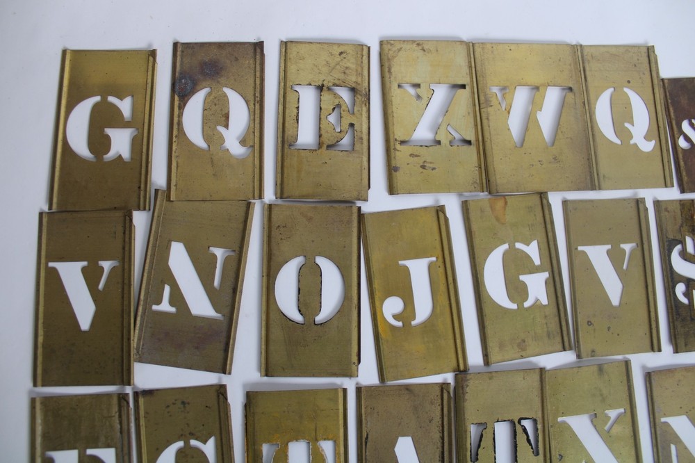 Antique Large Brass Reese's Stencils Lot