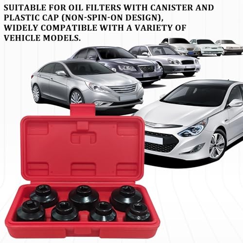 Oil Filter Socket Set Oil Filter Wrench Removal Tool Kit Includes 24mm 7PCS