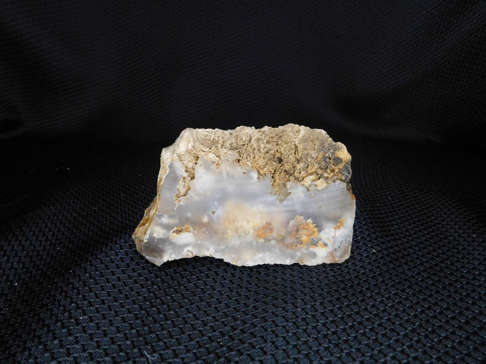 Yellow, White and Grey Plume Agate Cut 315 grams